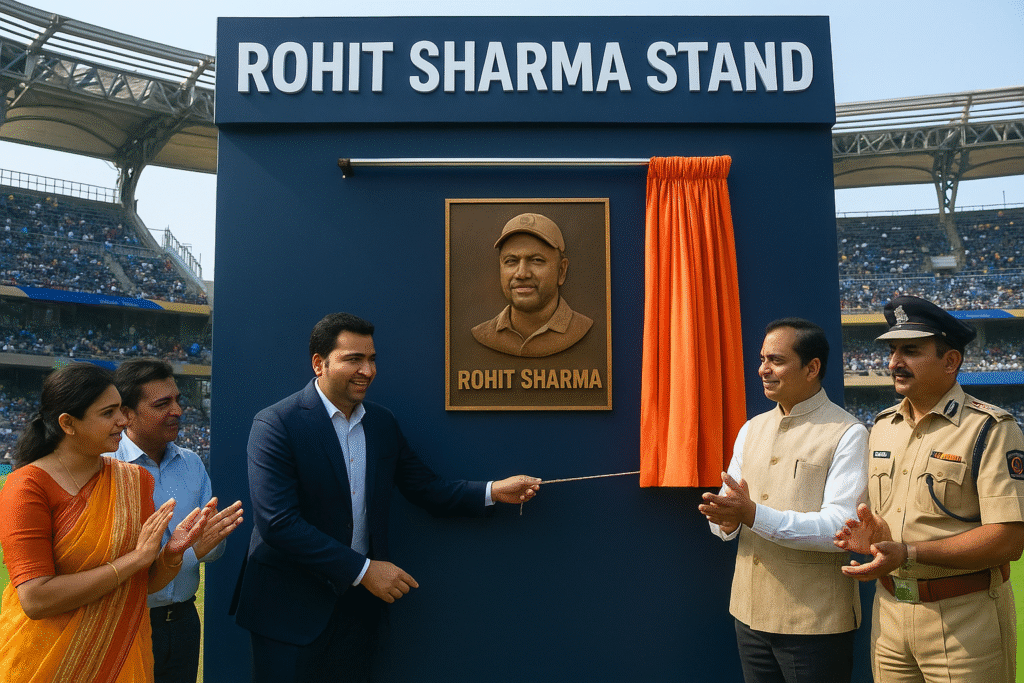 रोहित शर्मा स्टँडचे उद्घाटन